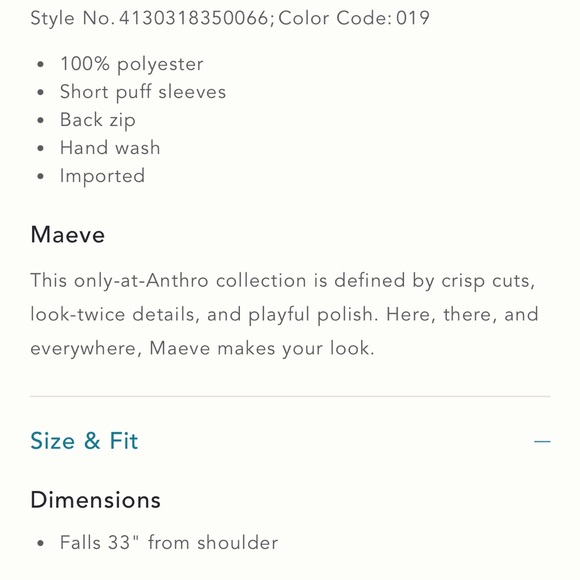 Anthropologie Maeve Puff Sleeve Mini Dress Size 6 Stunning and Brand New! NWT - Picture 7 of 7